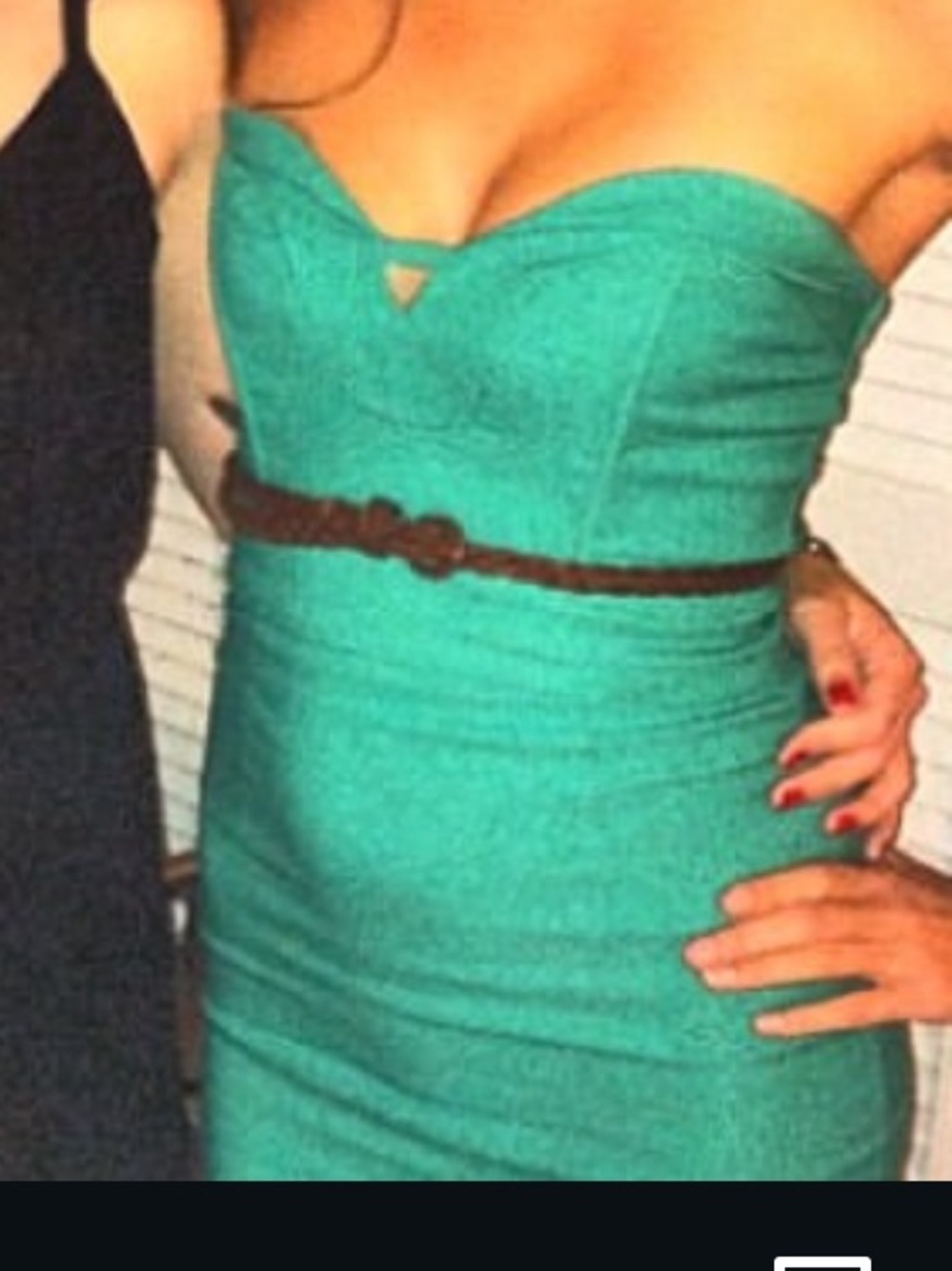 Body Central Strapless Teal Sweetheart Bodycon Dress